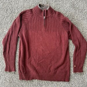 Columbia Men's Burgundy Knit Zip-Up Sweater